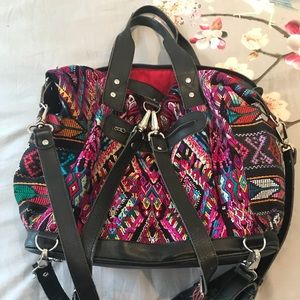 Nena & Co. black leather convertible day bag